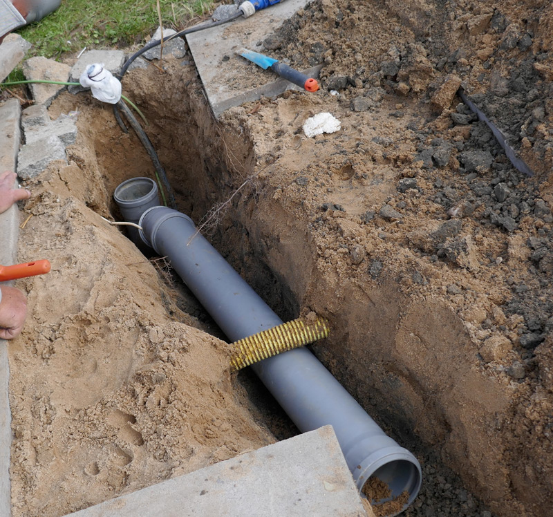 New pipe being installed at a residence